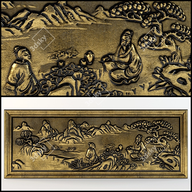 Chinese Bas-Relief 3D model image 1