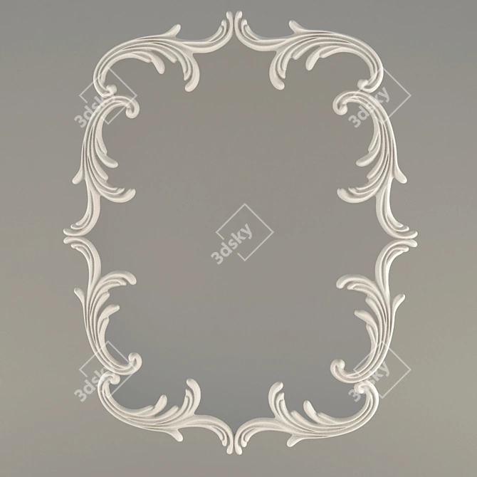 Elegant Wall Mirror 3D model image 1