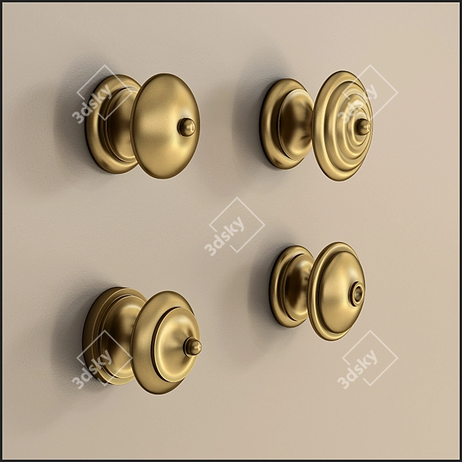 Vintage Furniture Handles Set 3D model image 2