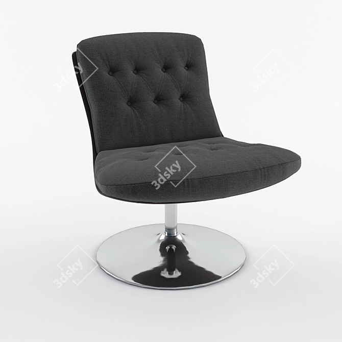 Sleek Black Chair: Contemporary Elegance 3D model image 1