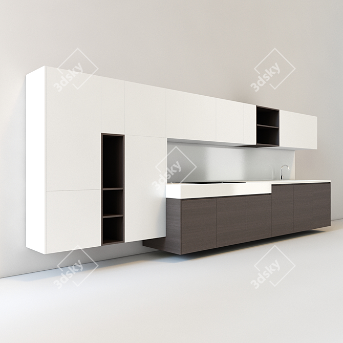 Sleek Varenna Kitchen Set 3D model image 1