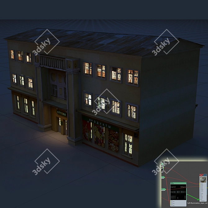 Soviet Era Factory Building 3D model image 2