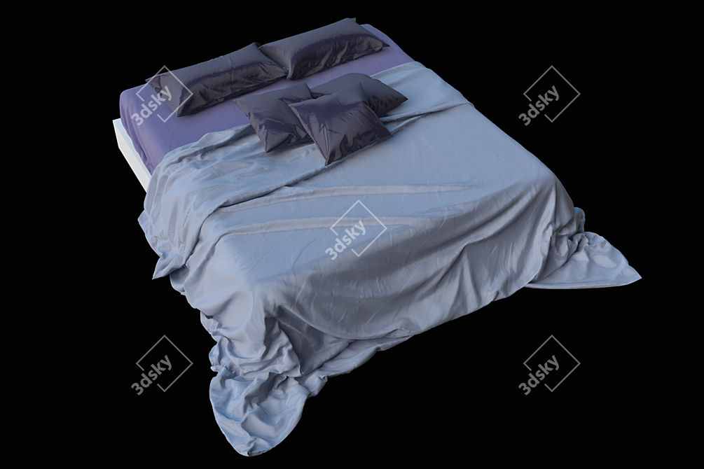 Ultra Cozy Double Bed 3D model image 1