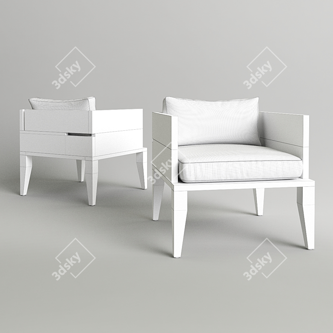 Yucatan Hacienda Wooden Chair 3D model image 2