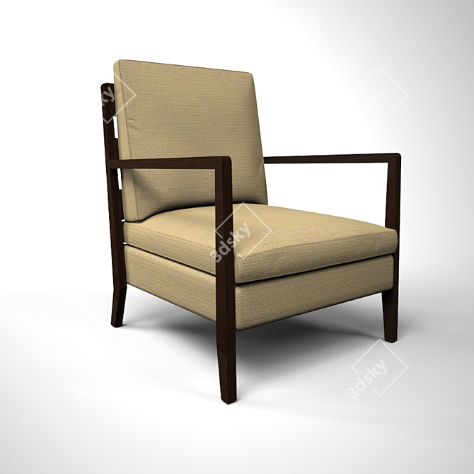 Elegant Wood Armchair: Porada Bryant 3D model image 1