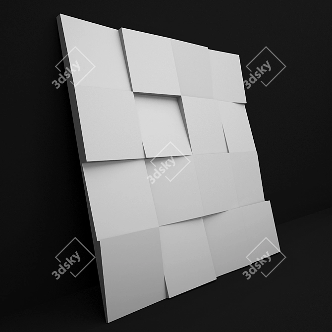 Sculptural Seamless 3D Panel 3D model image 2