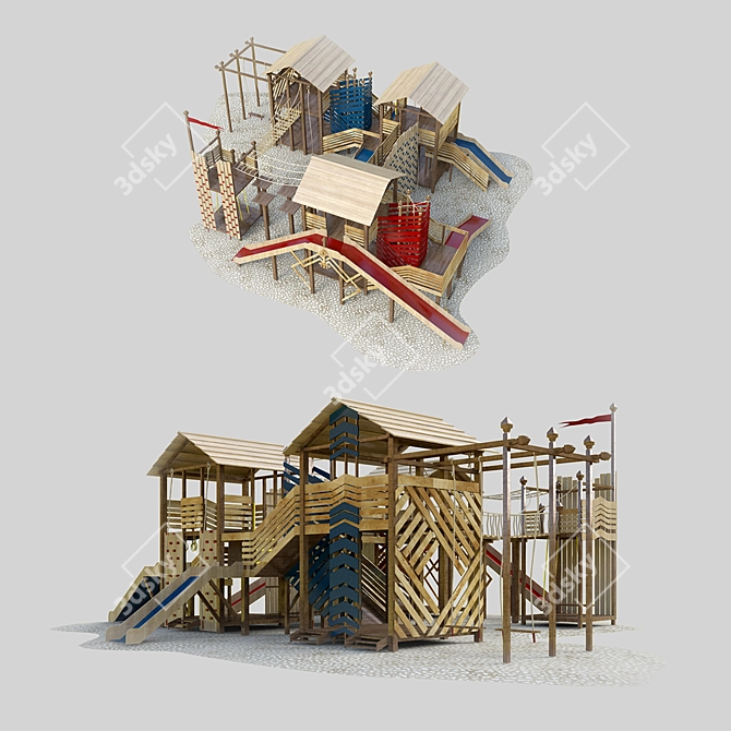 Kids Outdoor Playset 3D model image 1