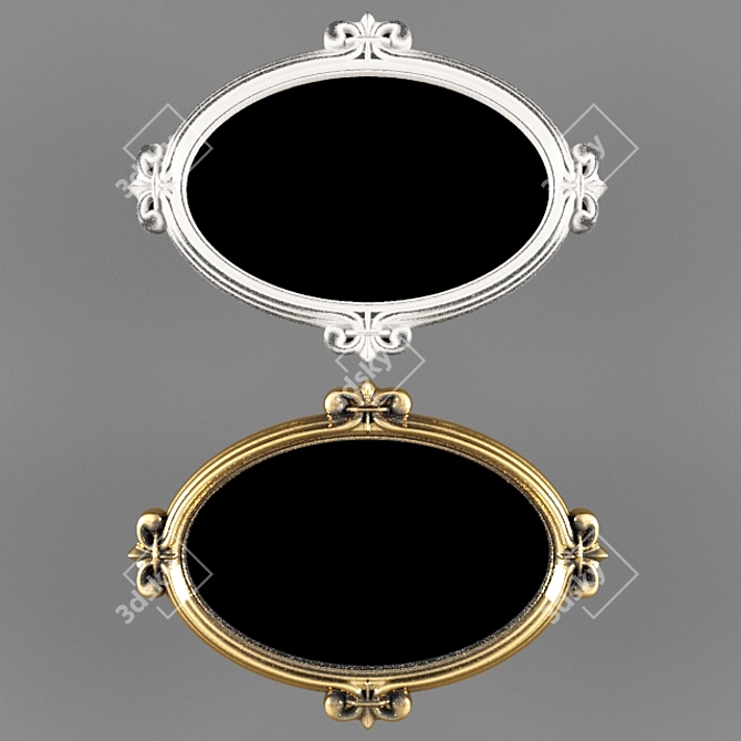 Golden Baroque Mirror - Luxurious Wall Décor 3D model image 1