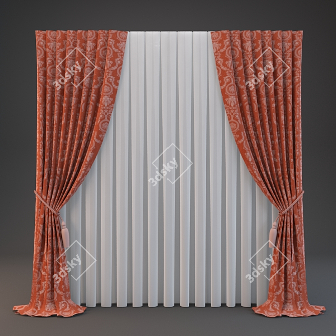 Elegant Window Blind 3D model image 1