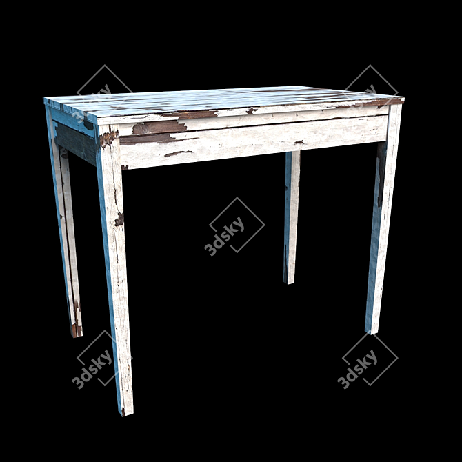 Title: Vintage Grunge Table 3D model image 1