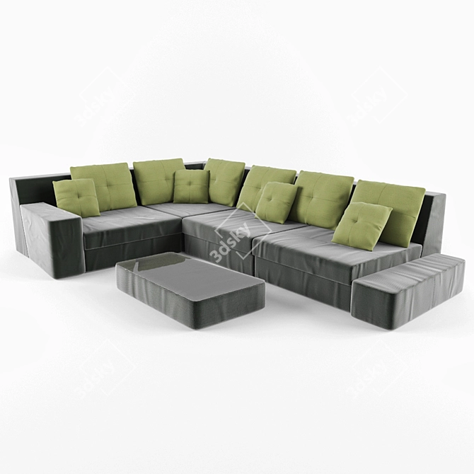 Sleek Comfort: Modern Sofa 3D model image 1