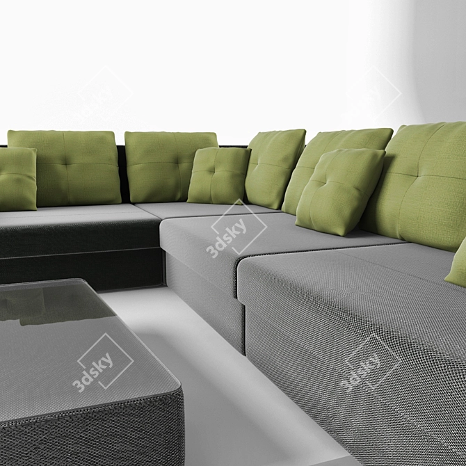 Sleek Comfort: Modern Sofa 3D model image 2