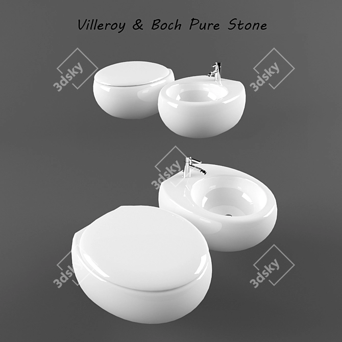 Villeroy & Boch Pure Stone: Elegant Bathroom Fixtures 3D model image 1