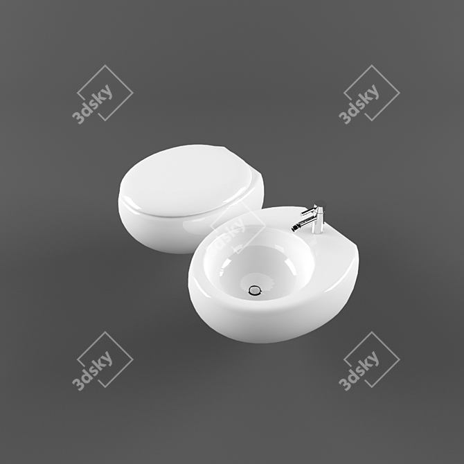 Villeroy & Boch Pure Stone: Elegant Bathroom Fixtures 3D model image 2