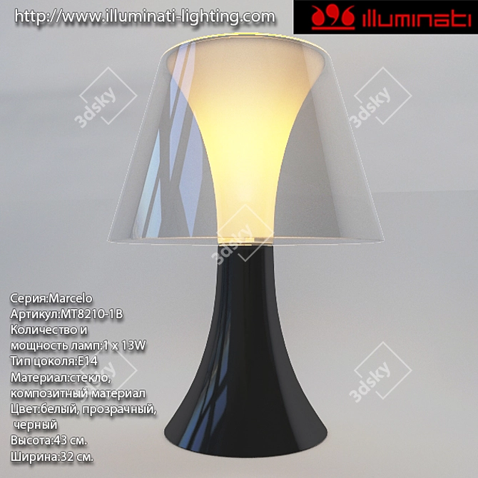 Marcelo Illuminati Glass Table Lamp 3D model image 1