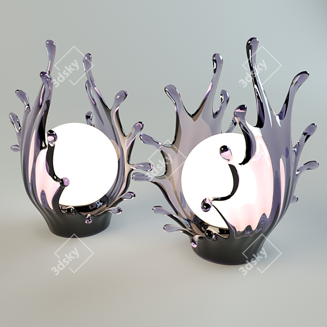 Artistic Splash Table Lamp 3D model image 1