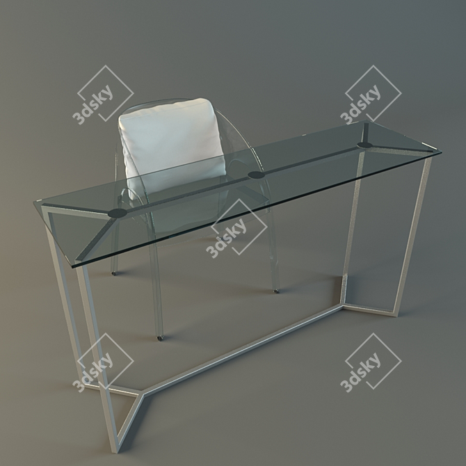 Sleek Glass Furniture 3D model image 1