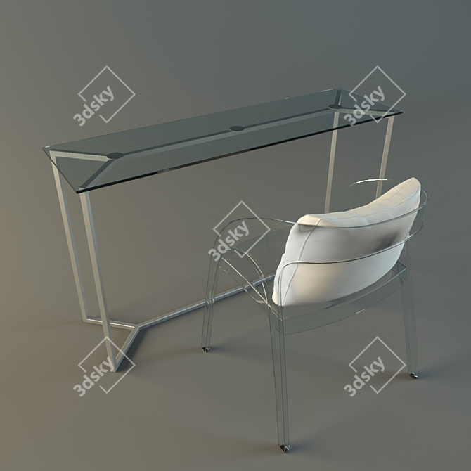 Sleek Glass Furniture 3D model image 2