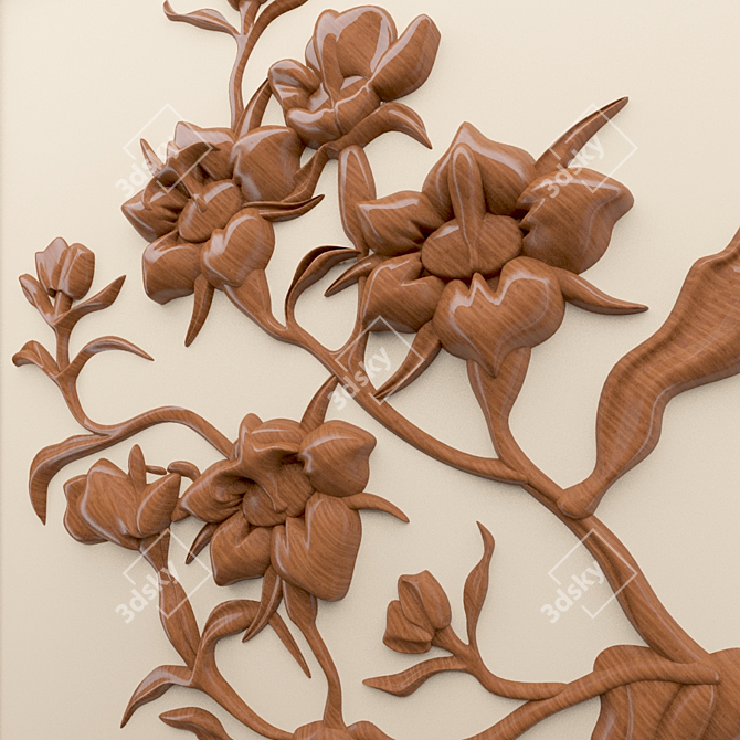 Floral Wood Carving Kit 3D model image 2