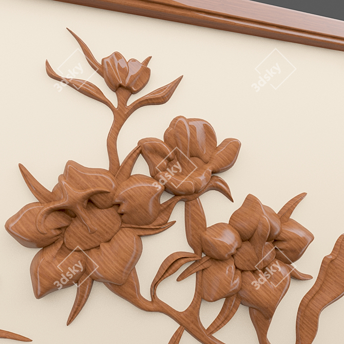 Floral Wood Carving Kit 3D model image 3