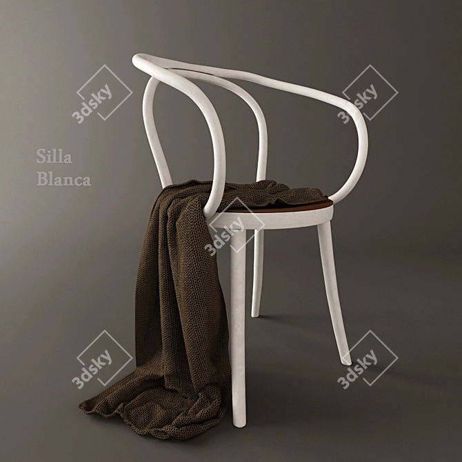 Elegante Silla Blanca - Proyecto Único 3D model image 1