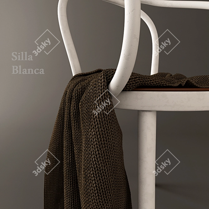 Elegante Silla Blanca - Proyecto Único 3D model image 2