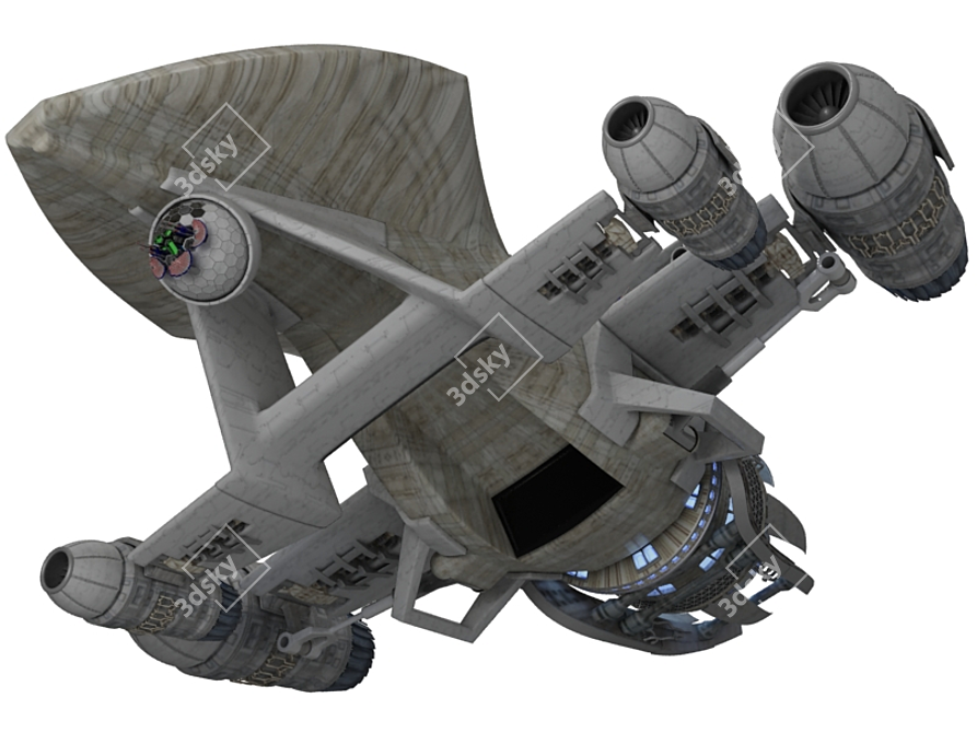 Dragonfly: Futuristic Spacecraft 3D model image 2