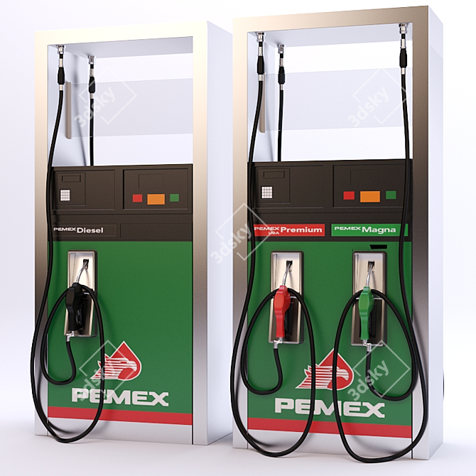 Modern Gas Station: 2 Unit Dispenser 3D model image 1