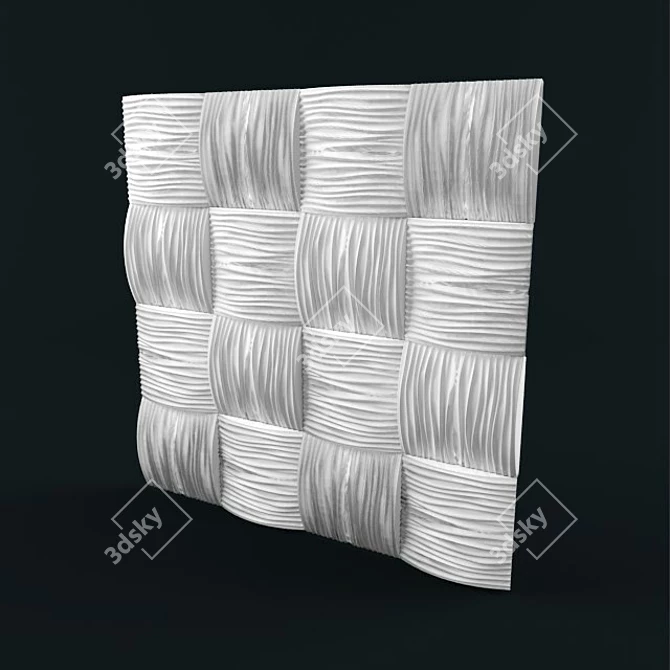 Elegant Woven Panel 3D model image 1