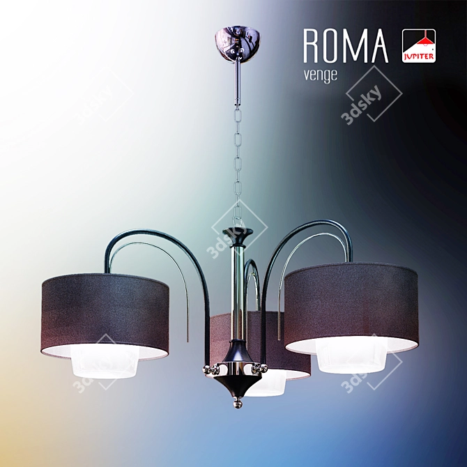 Luxury ROMA 3 Venge Chandelier 3D model image 1