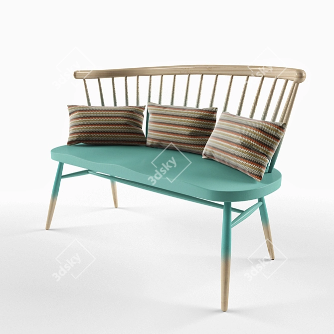 Ercol Love Seat: Timeless Comfort 3D model image 1