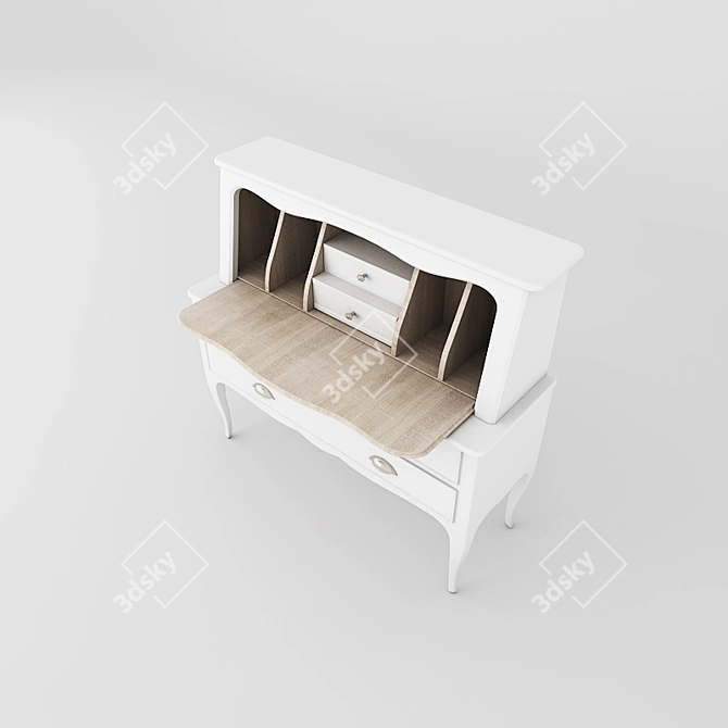 Vintage Writing Desk 3D model image 2