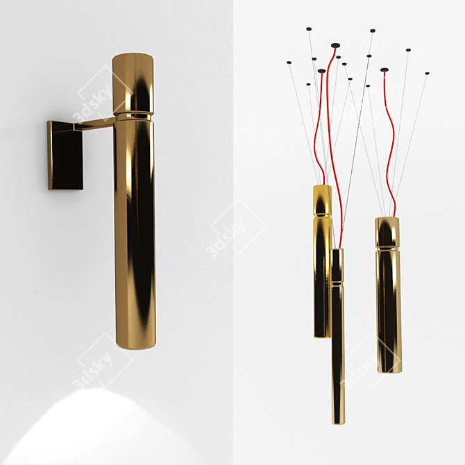 Title: Contemporary Wall Lamp Sconces 3D model image 1