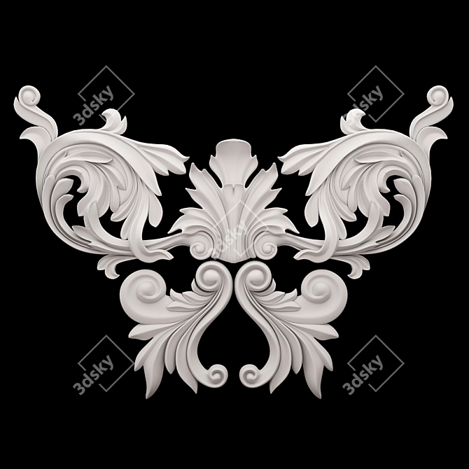 Gypsum Decor Element | Hi-Poly & Low-Poly 3D model image 1