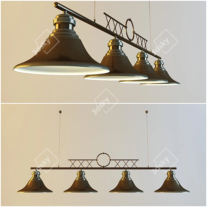 Elegant Billiard Chandelier 3D model image 1