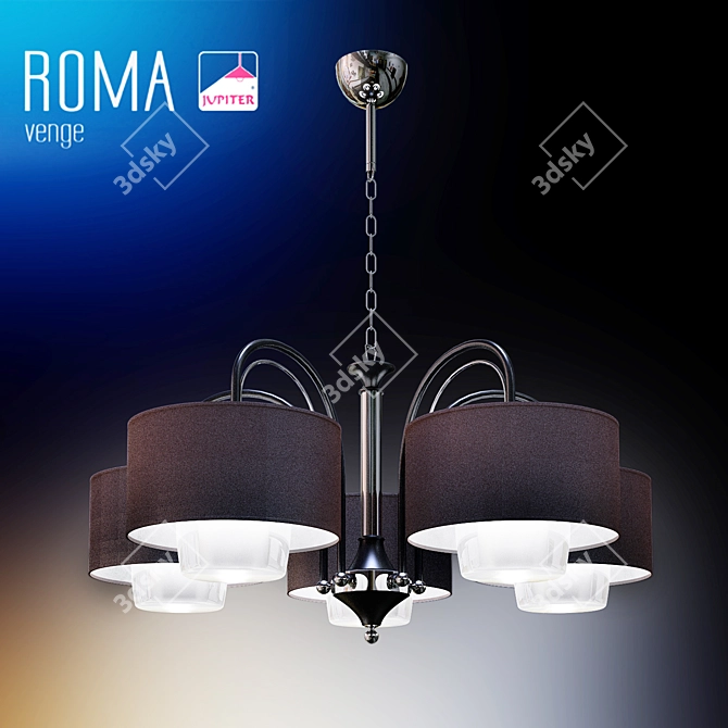 JUPITER ROMA 5: Elegant Venge Chandelier 3D model image 1