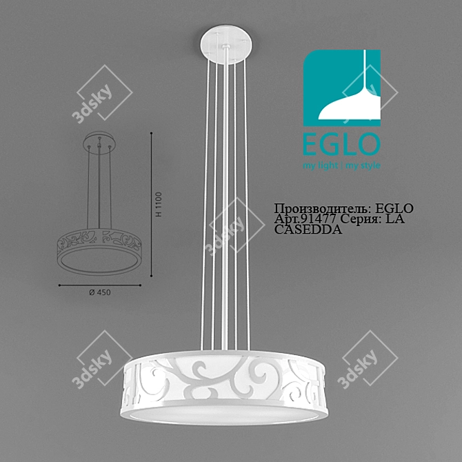 Elegant LA CASEDDA Pendant Light 3D model image 1