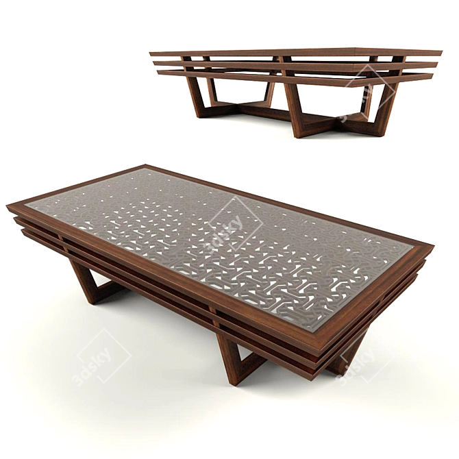 Sleek Ottoman Journal Table 3D model image 1