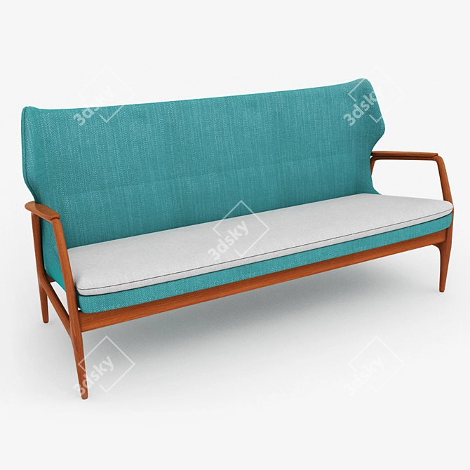 Elegant Bovenkamp Blue Lounge Sofa 3D model image 1