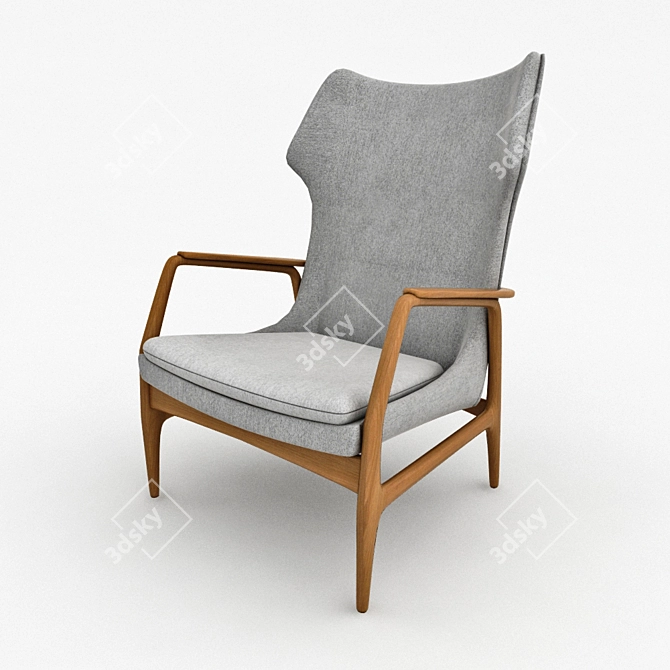 Mid-century Bovenkamp Wingback Chair 3D model image 1