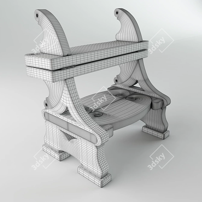 Ethnic Pine Ladder 3D model image 3