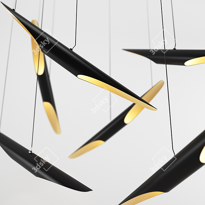 Elegant Coltrane Pendant Light 3D model image 1