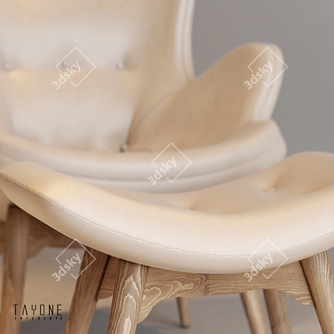 Lux Leather Grant Contour Chair 3D model image 2