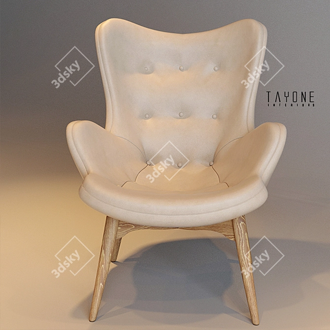 Lux Leather Grant Contour Chair 3D model image 3