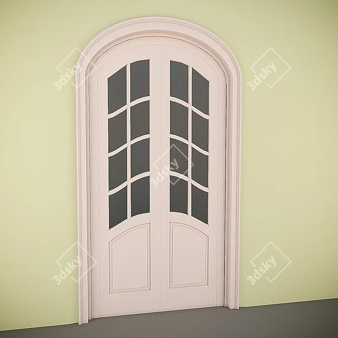 Elegant French Doors 3D model image 1