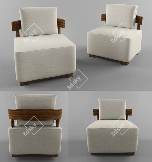 Compact Manual Wheelchair 3D model image 1