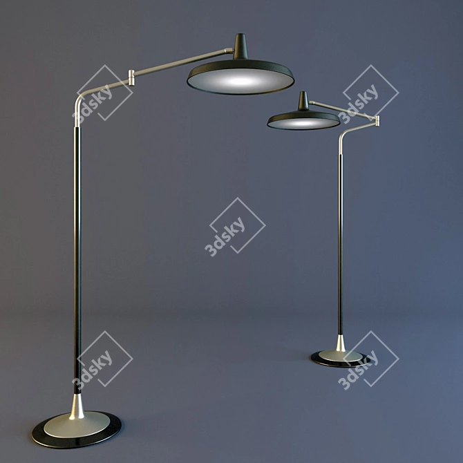 Rotating Pivot Floor Lamp | Modern Design 3D model image 1