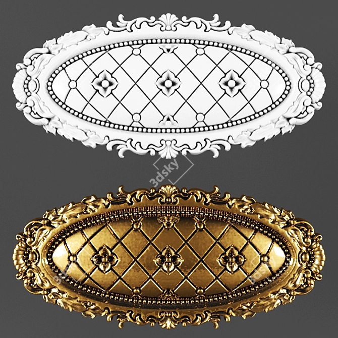 Elegant Ceiling Moldings 3D model image 1