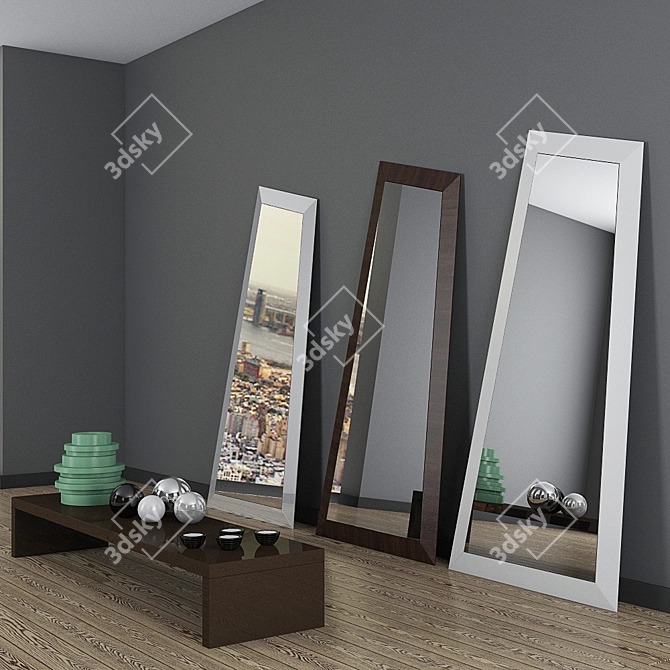 Sleek Reflections: Mirrors LOOK by Ozzio 3D model image 1