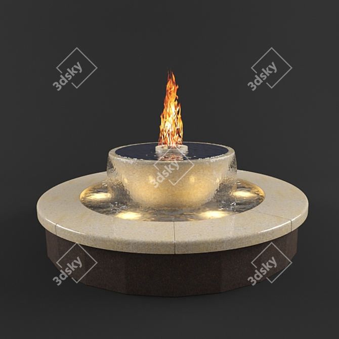 Serenity Fountain: Tranquil Water Cascade 3D model image 1